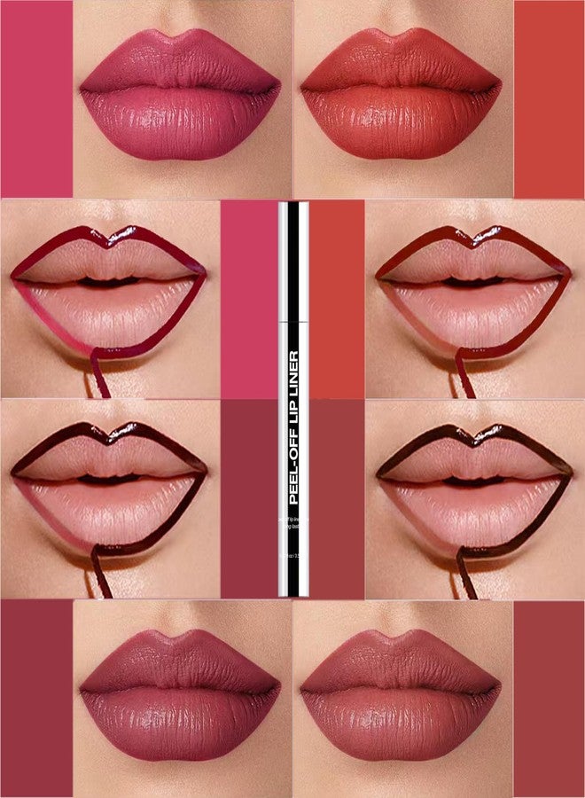 Suaxova 4PCS Peel Off Lip Liner Stain with Tweezer, Long Lasting Waterproof Lip Tint Stains Makeup Set with Matte Finish for Women - Image 3